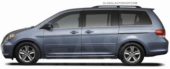 Chrome Roof Trim Moldings For 2009-2012 Honda Odyssey - 2PC Set, Peel & Stick, 5-Year Warranty